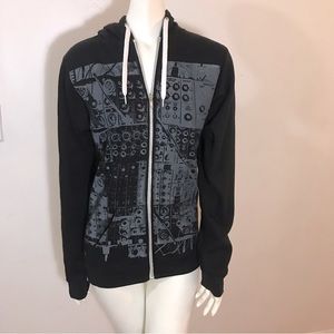 NWOT original screen-printed Royal Apparel fleece hoodie.  Unisex size XS